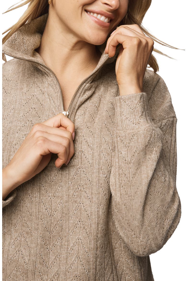 Sweatersoft Quarter Zip Pullover, Alternate, color, LIGHT CEDAR HTR