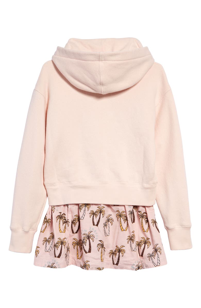 Palm Angels Kids' Palm Print Embroidered Cotton Graphic Hoodie Dress, Alternate, color, 