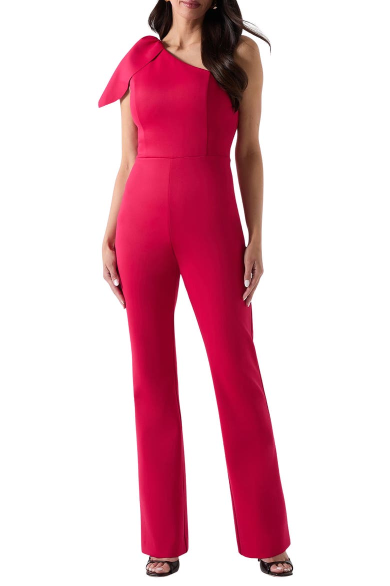 Andrea One-Shoulder Scuba Crepe Jumpsuit, Main, color, G6M6-BRIGH