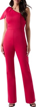Marciano Andrea One-Shoulder Scuba Crepe Jumpsuit