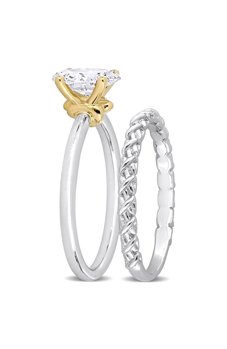 Julianna B. Diamond Oval Solitaire Bridal Ring Set 14k, Alternate, color, 14K Two-Tone Gold