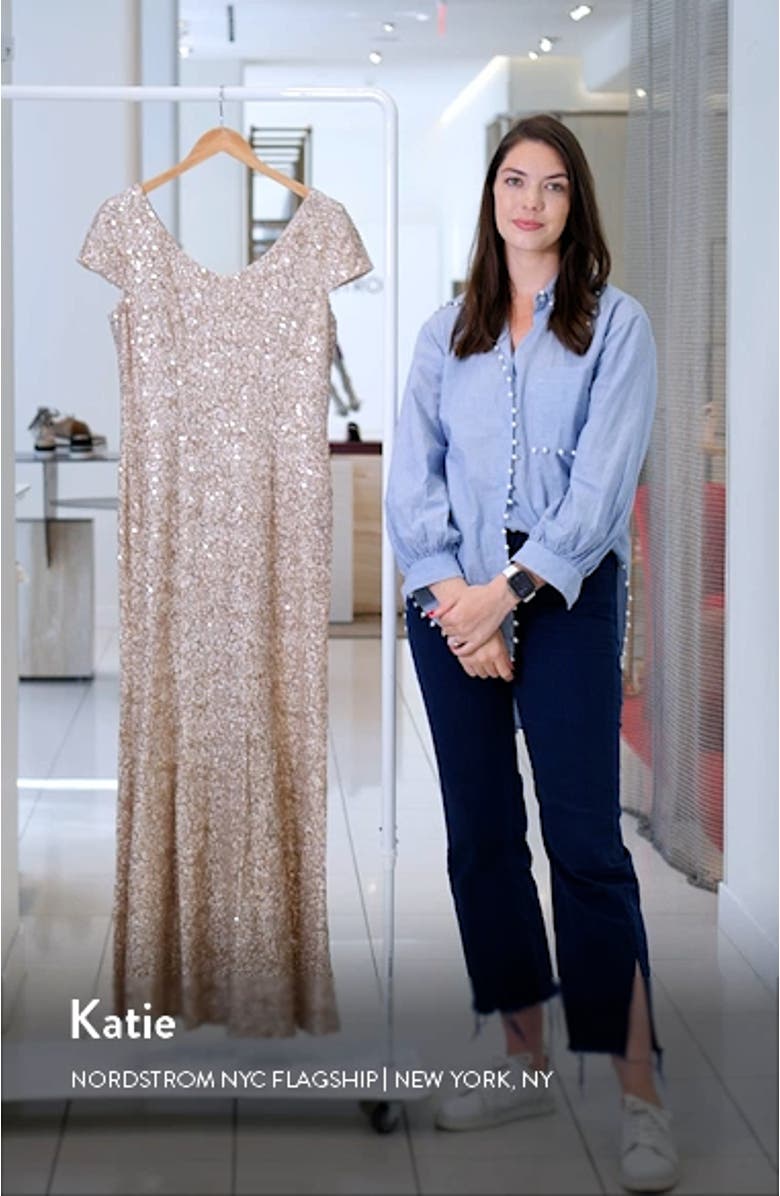 Floral Corded Lace Evening Dress, sales video thumbnail