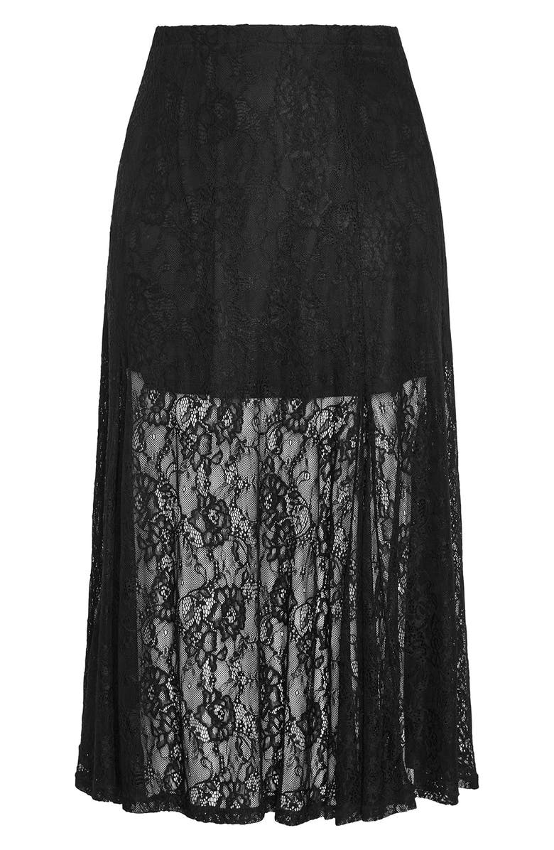 City Chic Lace Maxi Skirt, Alternate, color, Black