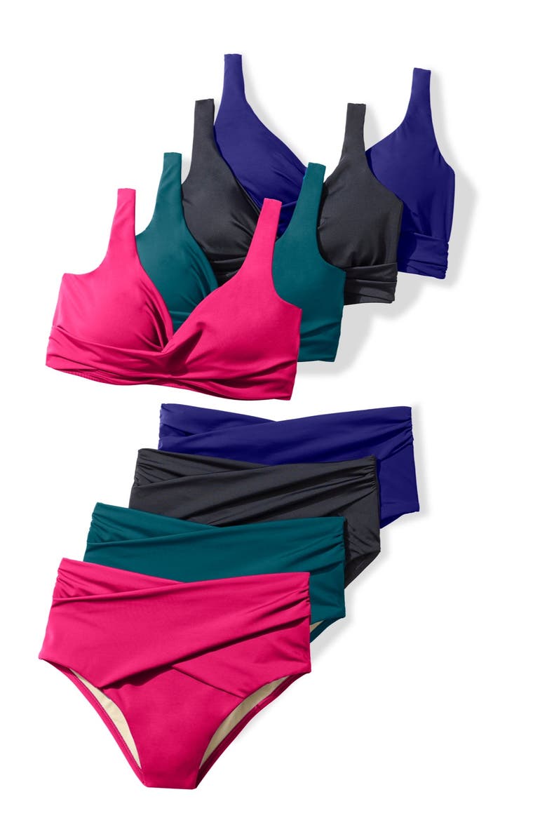 Swimsuits for All Twist Front Bikini Top, Alternate, color, Black