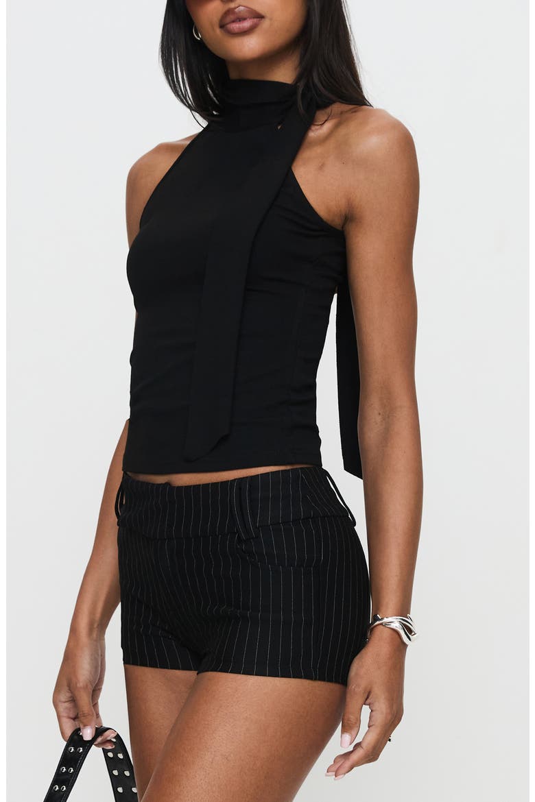 Mathias Tie Neck Jersey Top, Alternate, color, BLACK