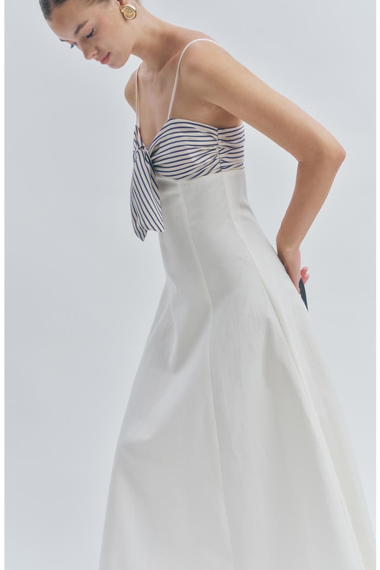 Tullerie A-Line Dress, Alternate, color, IVORY BLUE STRIPE