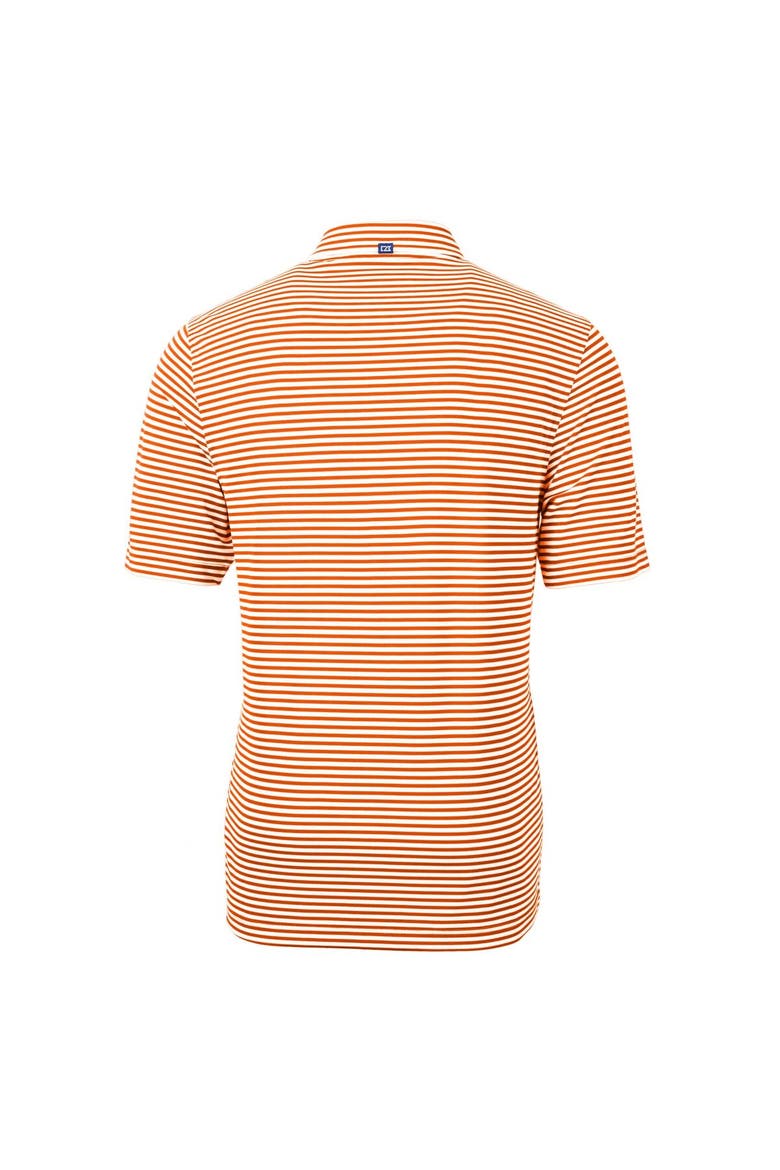 Men's Cutter & Buck Orange West Michigan Whitecaps Big & Tall Virtue Eco Pique Stripe Recycled DryTec Polo, Alternate, color, Orange