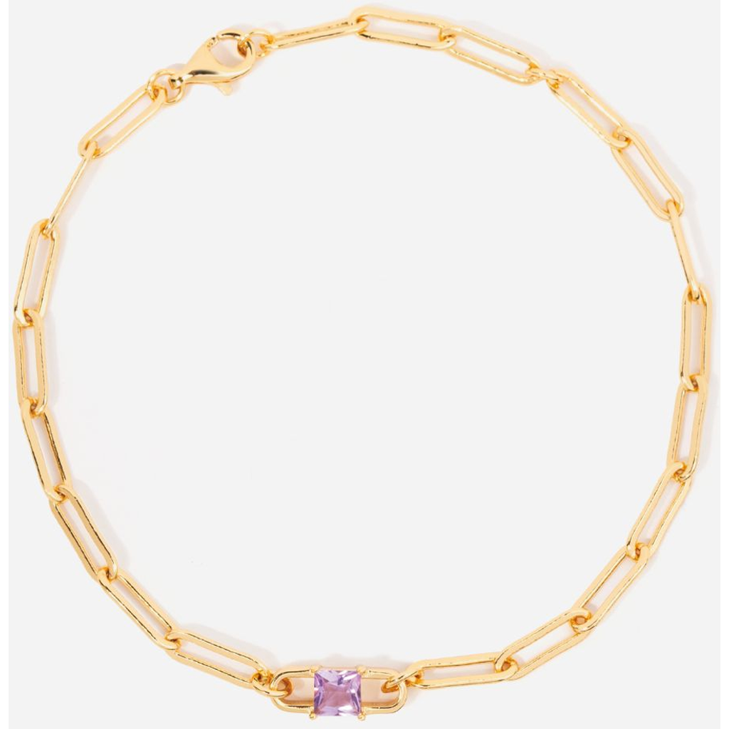 Little Sky Stone Birthstone Paperclip Chain Bracelet
