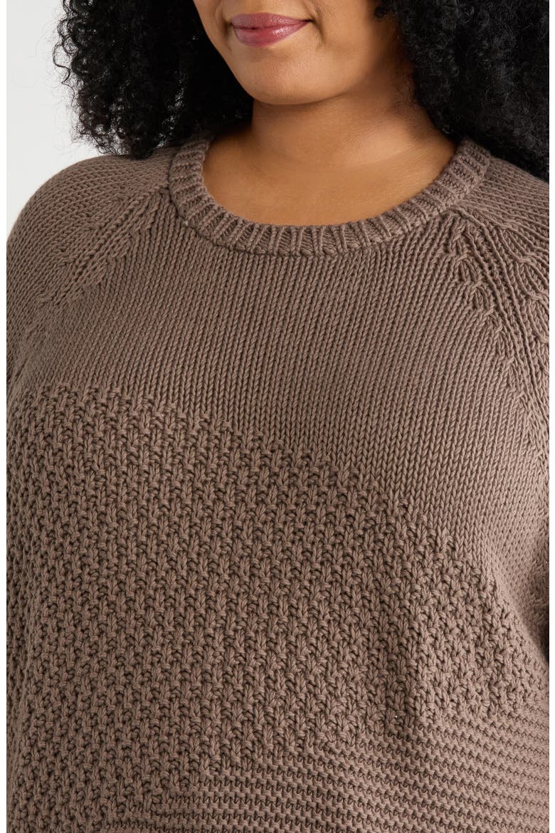 Organic Cotton Crewneck Sweater, Alternate, color, COBBLESTONE