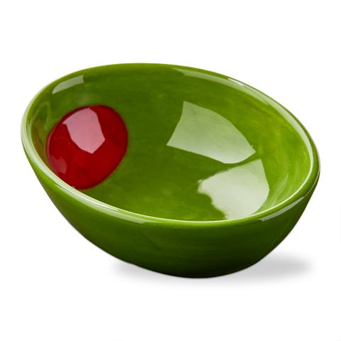 Olive Stoneware Serving Bowl Green Multi 4 oz 4 x 3.3 x 1.5 in