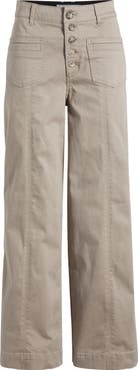 Wit & Wisdom 'Ab'Solution Skyrise High Waist Exposed Button Fly Wide Leg Pants