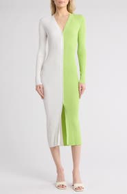 STAUD Shoko Colorblock Sweater Dress