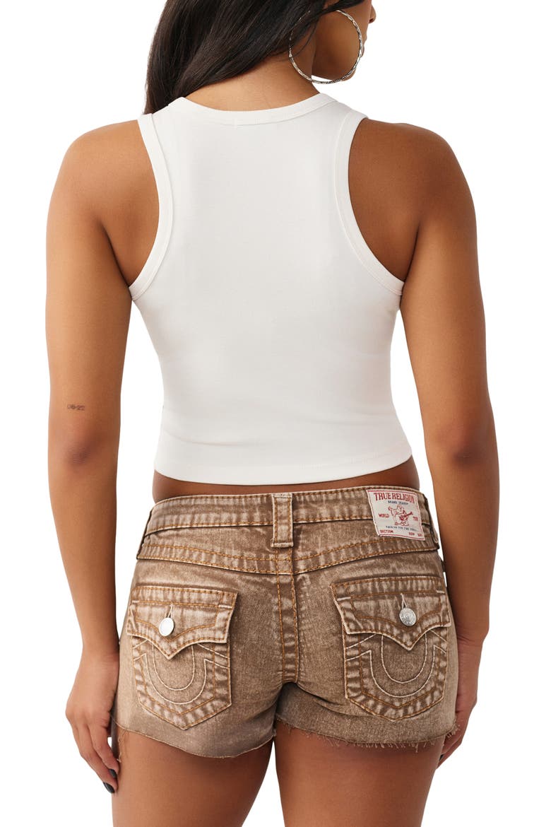 Appliqué Lace-Up Tanke, Alternate, color, WINTER WHITE