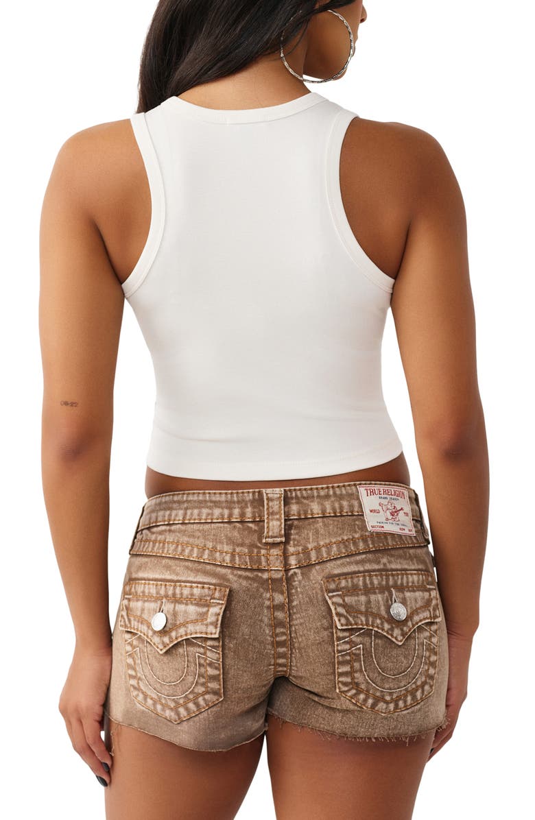 True Religion Appliqué Lace-Up Tanke, Alternate, color, Winter White