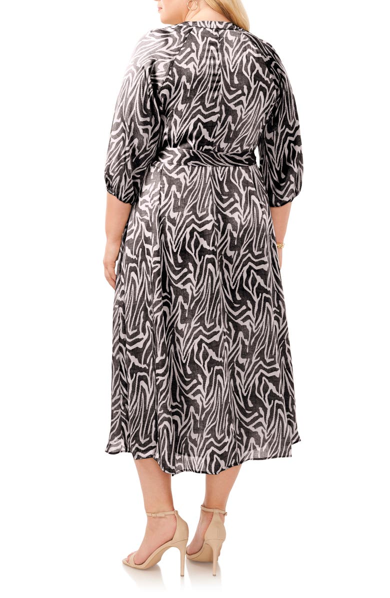 Vince Camuto 3/4 Sleeve Zebra Print Dress, Alternate, color,