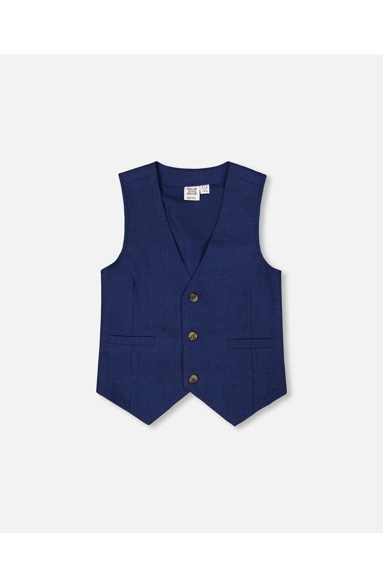 Deux par Deux Boy's Sleeveless Vest Navy Blue, Main, color, Navy Blue