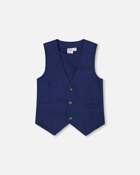 Boy's Sleeveless Vest Navy Blue