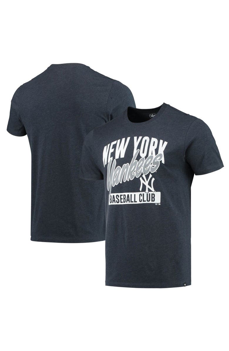 '47 Men's '47 Heathered Navy New York Yankees Fanzone Club T-Shirt, Main, color, 