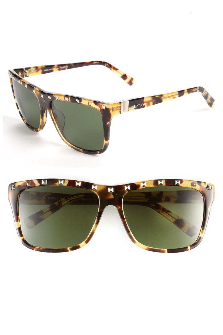 56mm Studded Sunglasses, Main, color, TOKYO TORT