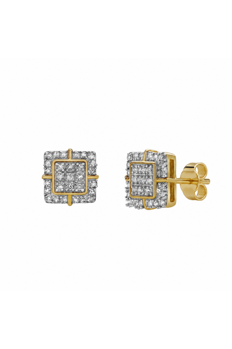 Empatia 10K Yellow Gold Diamond Unisex Earrings - 0.15 Cts, Alternate, color, 10K Yellow Gold