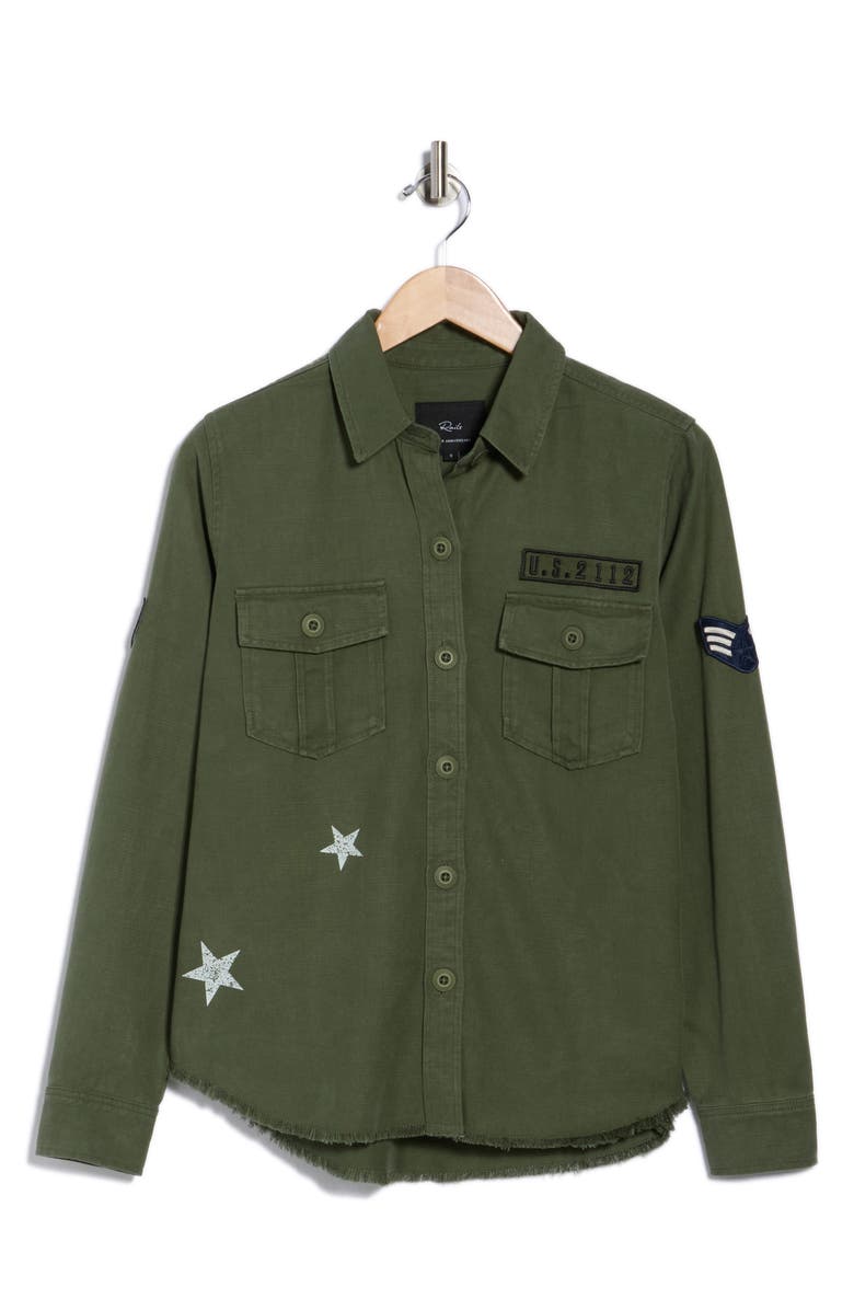 Rails Loren Cotton Blend Shirt Jacket, Alternate, color, Military Olive