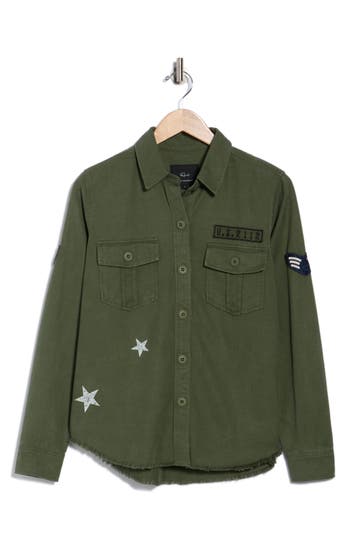 Rails Loren Cotton Blend Shirt Jacket In Green