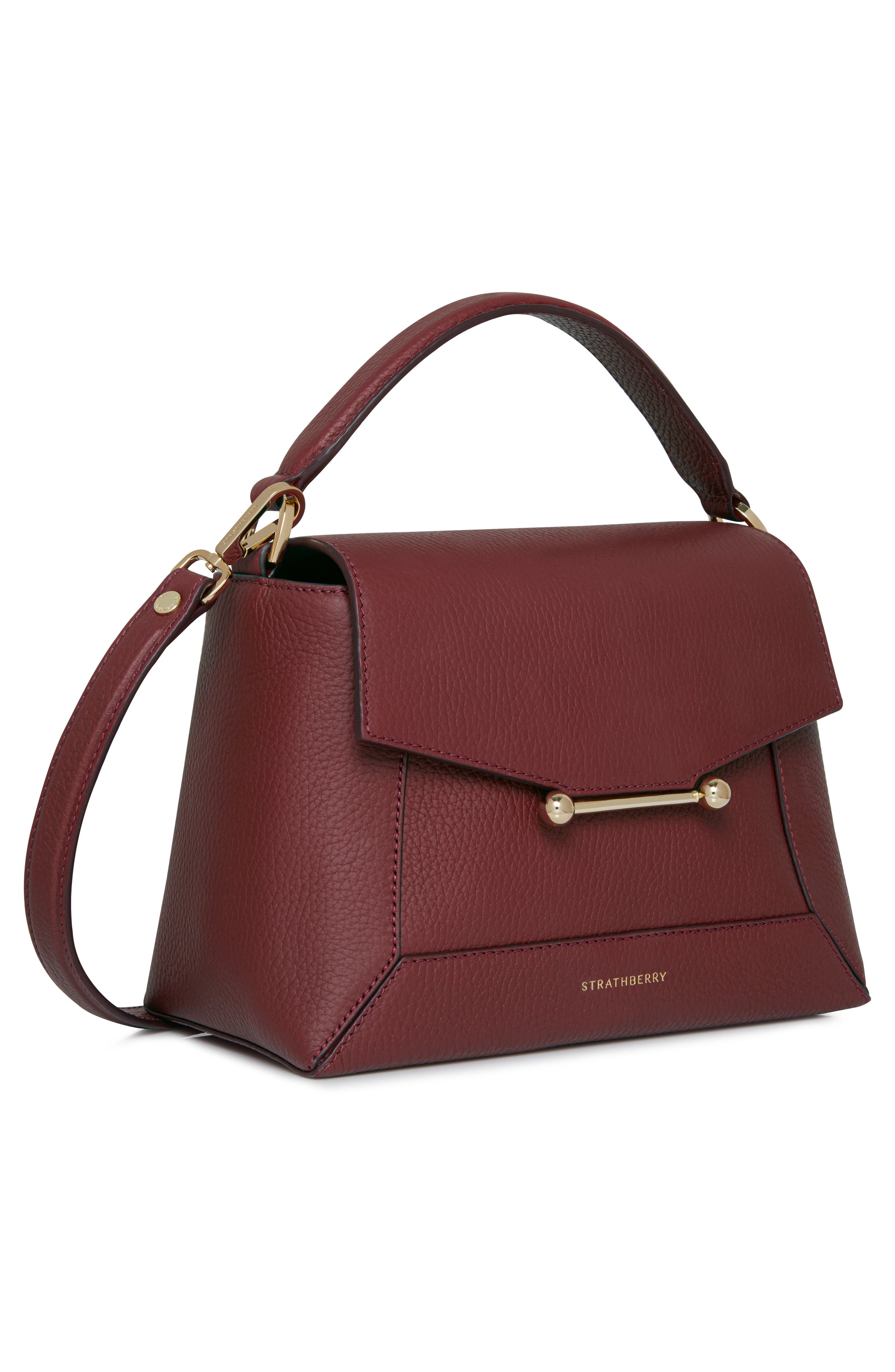 Mosaic Leather Top Handle Bag, Alternate, color, OXBLOOD
