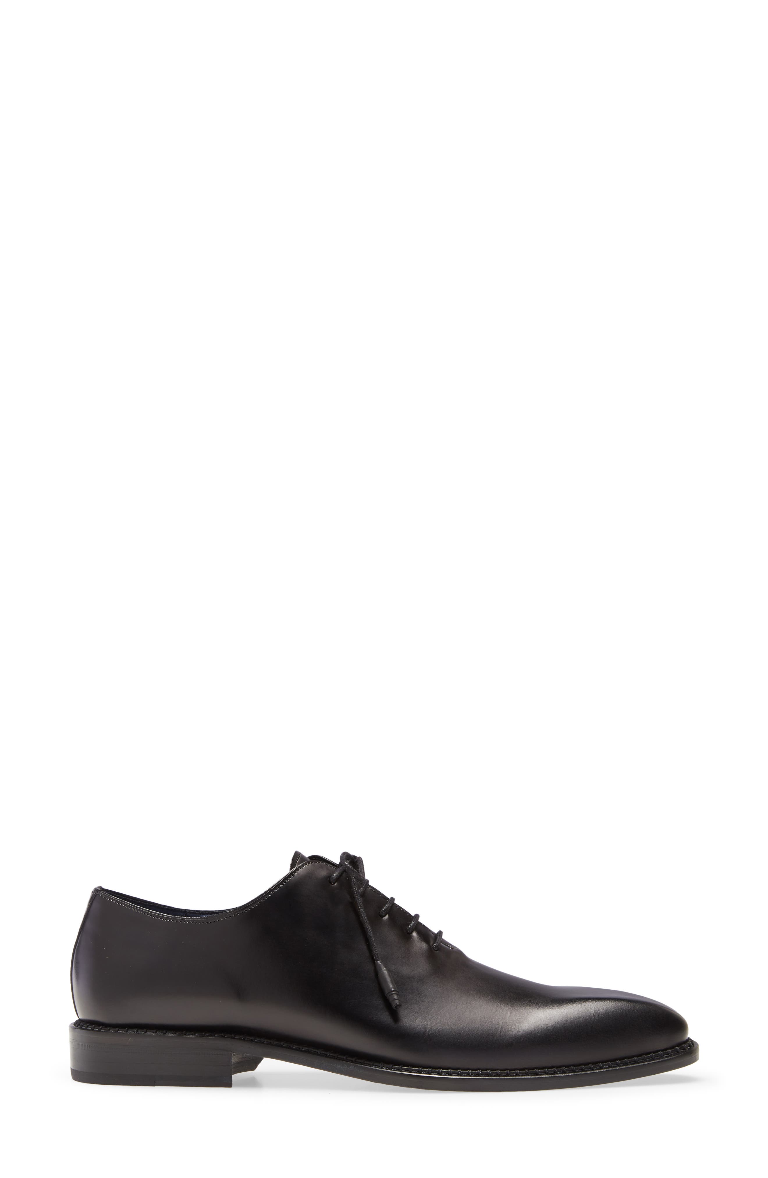 Enterprise Wholecut Oxford, Alternate, color, BLACK LEATHER