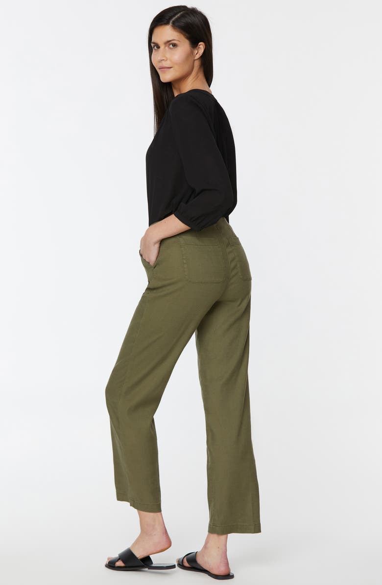 NYDJ Marilyn Linen Blend Ankle Straight Leg Trousers, Alternate, color, 