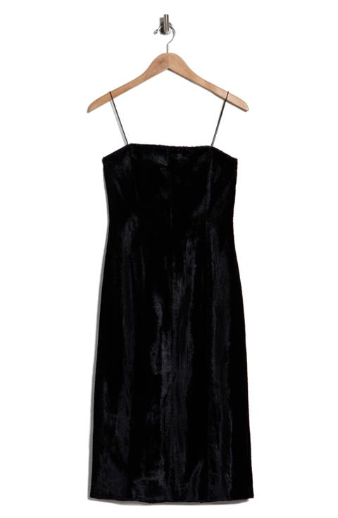Pony Faux Calf Hair Midi Dress