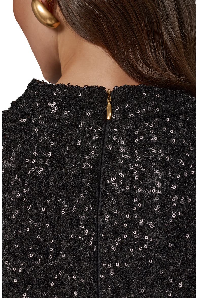 Sequin Sleeveless Cowl Neck Top, Alternate, color, BLACK