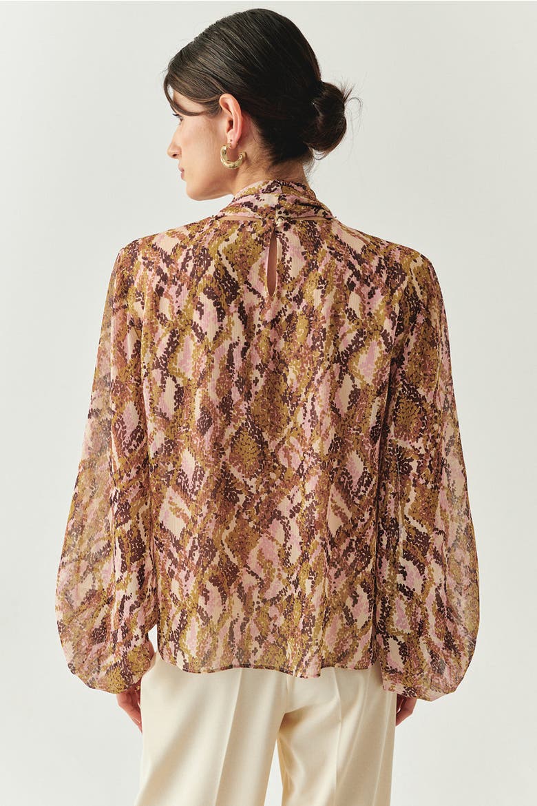 Sariyah Long Sleeve Blouse, Alternate, color, Brown
