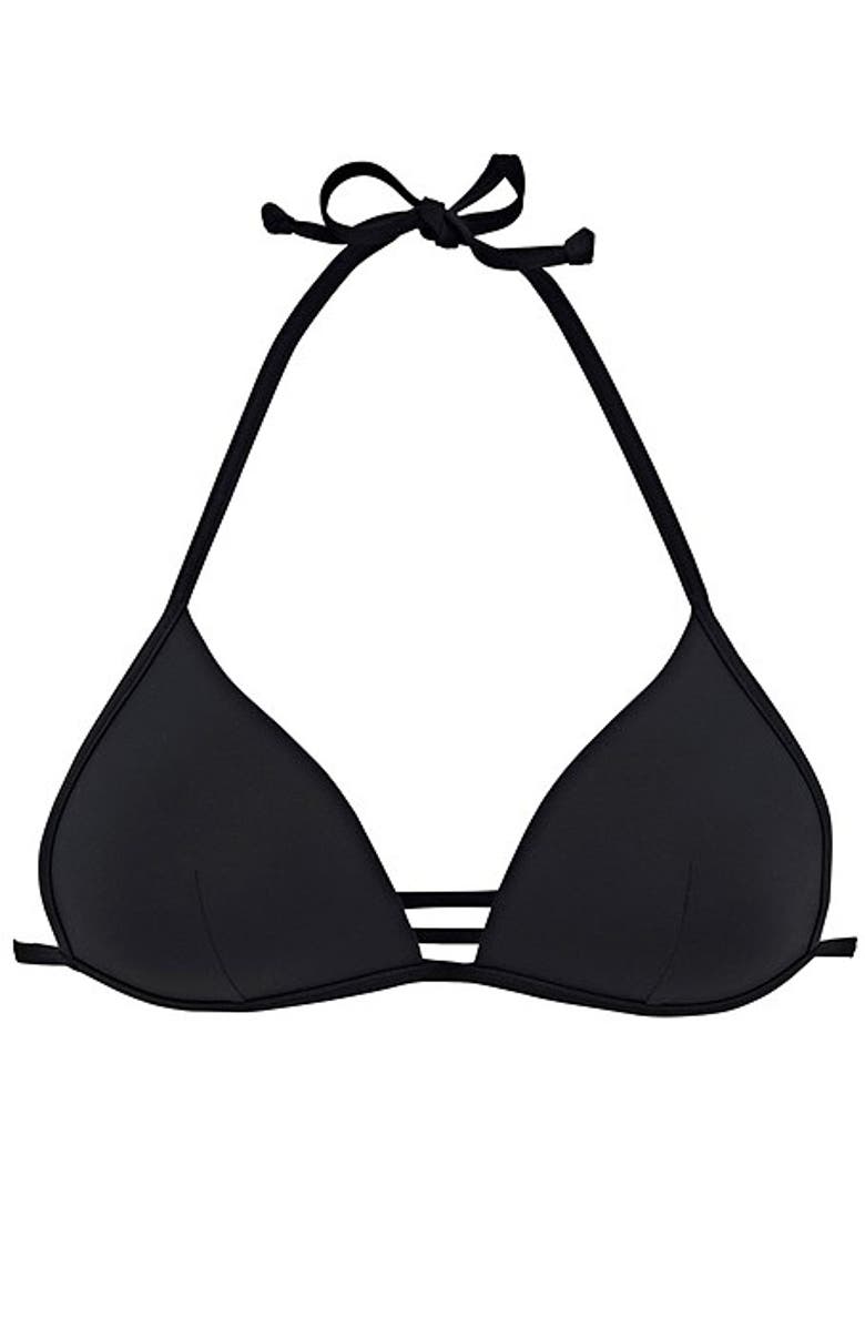 LASCANA Triangle Bikini Top Size 32B, Alternate, color, Black