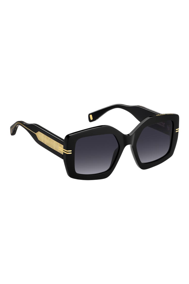 53mm Gradient Rectangular Sunglasses, Alternate, color, BLACK CRYSTAL/ DARK GREY SF