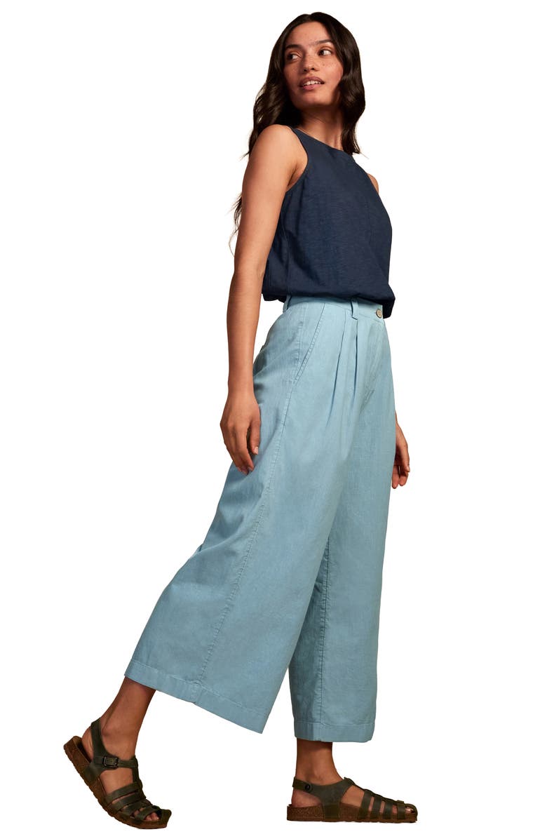 Celtic & Co. Pleat Front Crop Pants, Alternate, color, Chalk Blue
