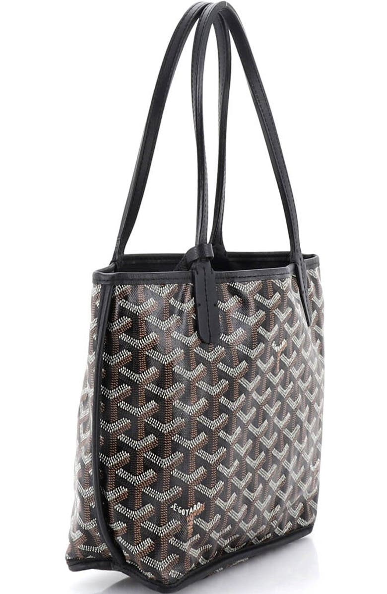 Pre-Owned Goyard Anjou Reversible Tote Coated Canvas Mini, Alternate, color, Black