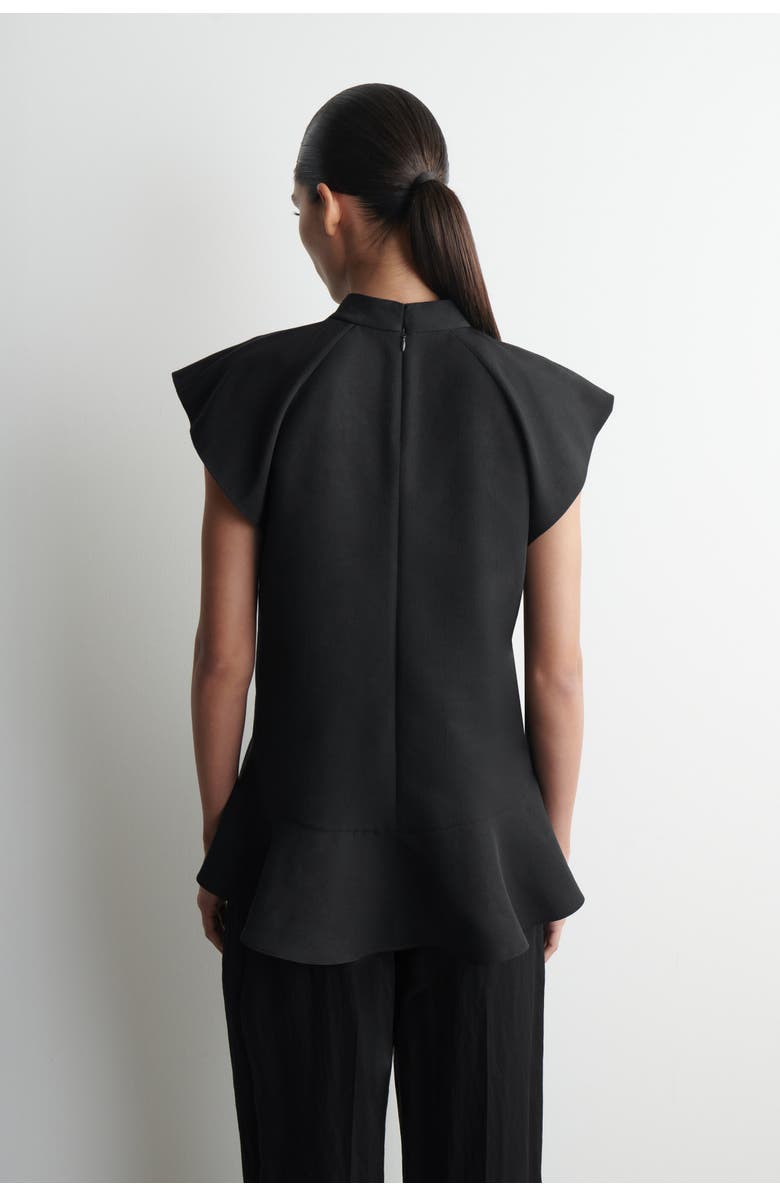 COS Sculpted Turtleneck Top, Alternate, color, Black