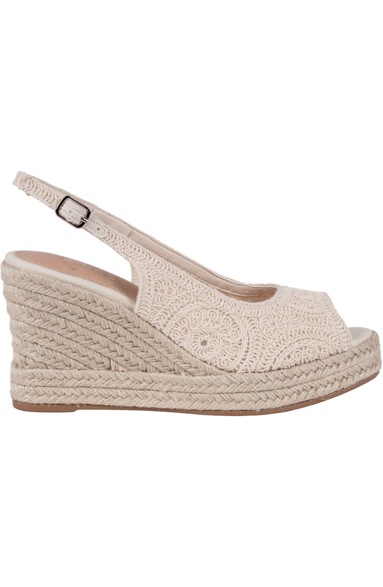 GOOD CHOICE NEW YORK Bowery Lace Espadrille Wedge Slingback Sandal, Alternate, color, Ivory