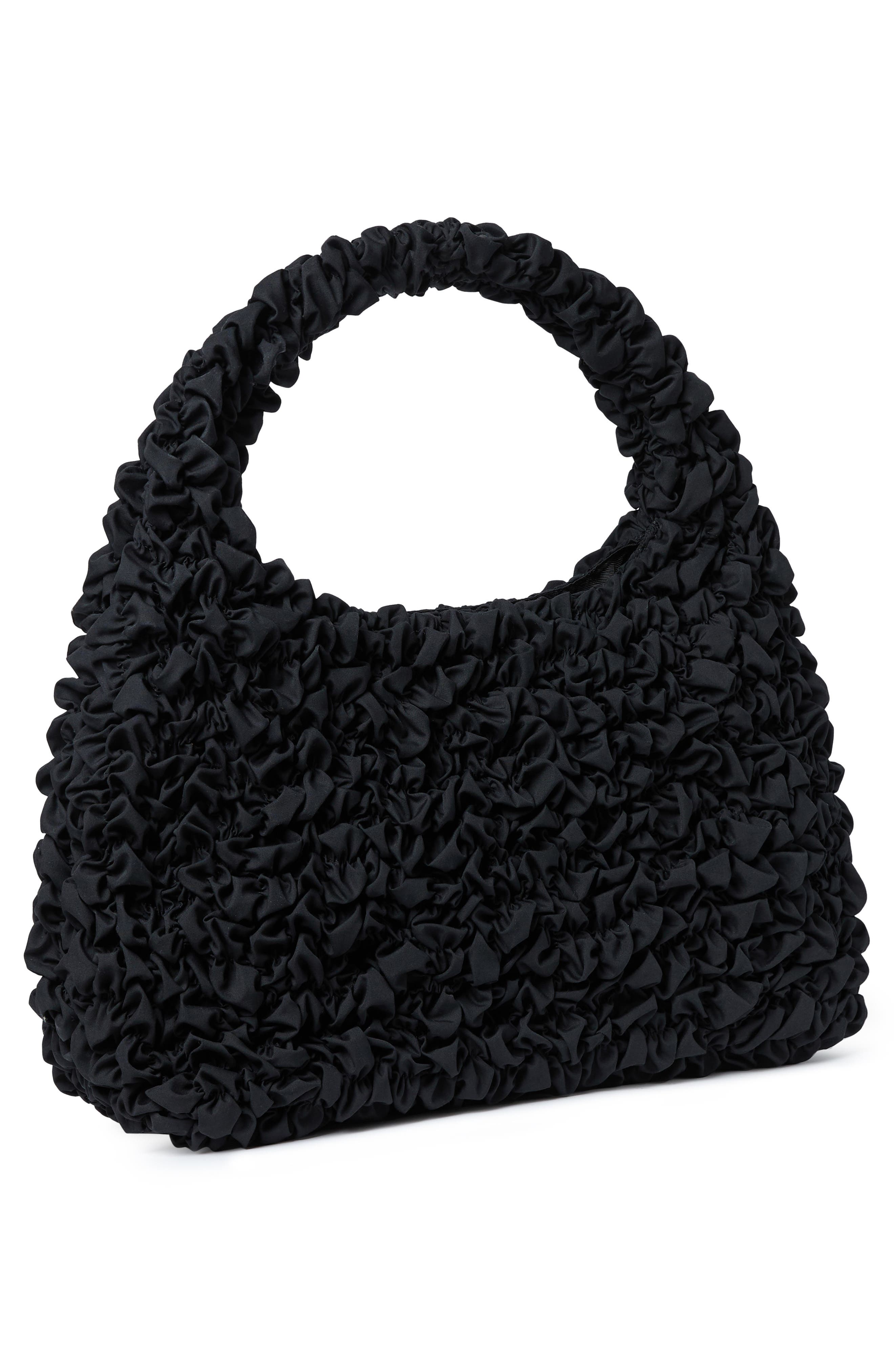 Loeffler Randall Smocked Hobo Bag, Alternate, color, Black