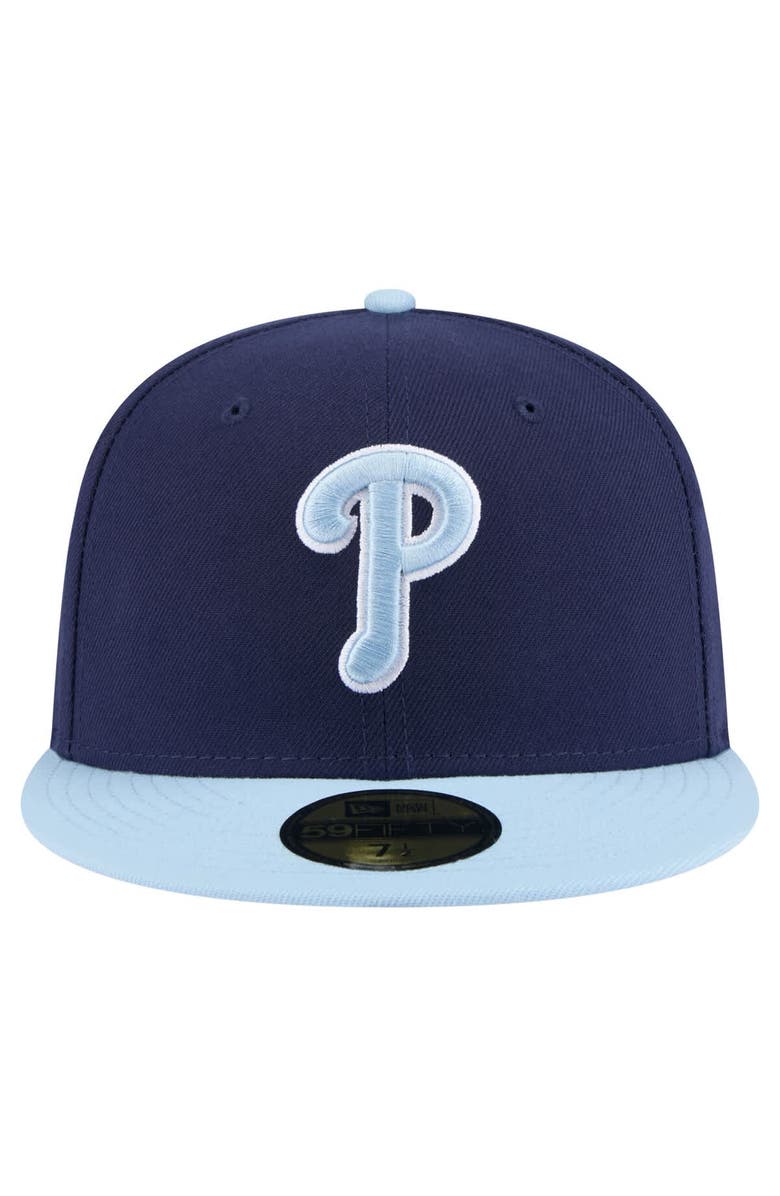 New Era Men's New Era Navy/Light Blue Philadelphia Phillies Color Pack 2-Tone 59FIFTY Fitted Hat, Alternate, color, 