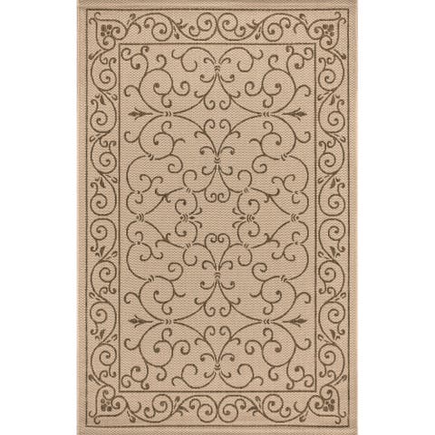Charleston Vintage Filigree Textured Weave Indoor/Outdoor Area Rug