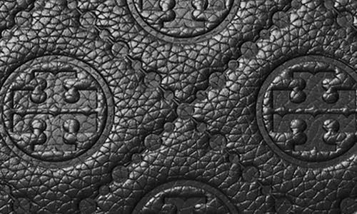 Tory Burch Mini T Monogram Leather Barrel Bag In Black