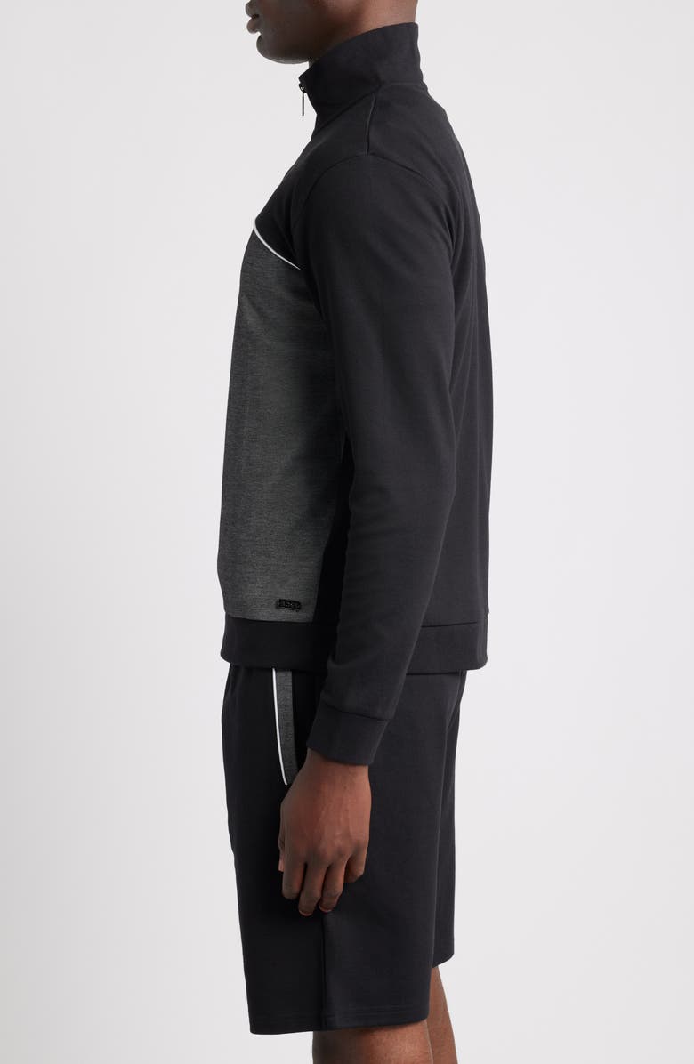 BOSS Quarter Zip Track Pullover, Alternate, color, Black