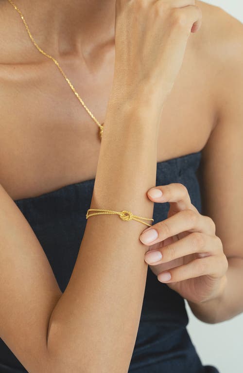 Bearfruit Jewelry Sterling Silver 18k Gold Plated Noelle Knot Bracelet In Gold