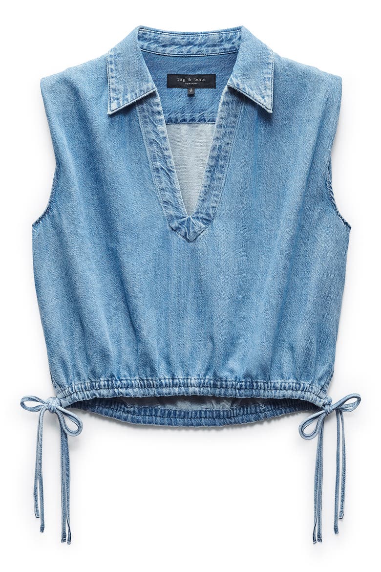 Fiona Ultra Featherweight Sleeveless Denim Crop Top, Alternate, color, BILLIE