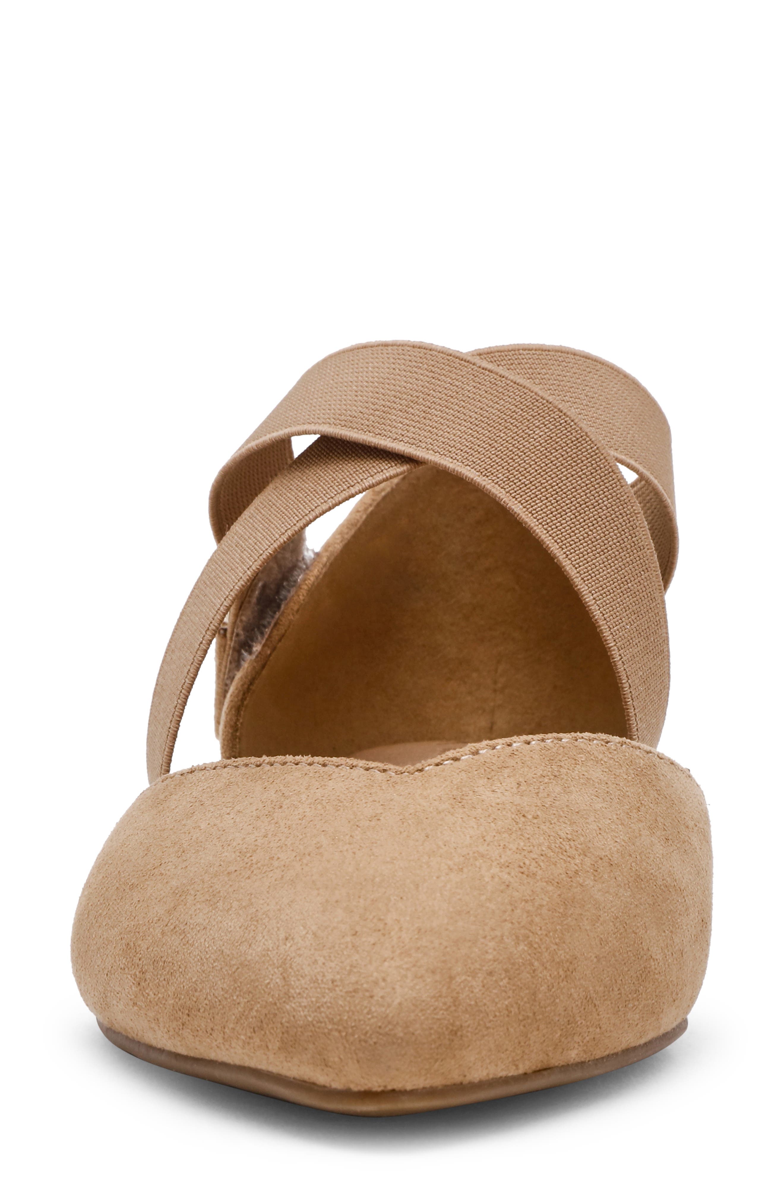 Anne Klein Oswaldo Pointed Toe Flat, Alternate, color, Sandstone Microsuede