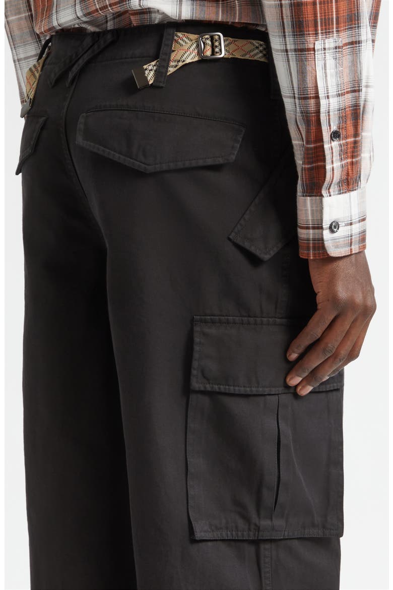Cyrus Cotton Twill Straight Leg Cargo Pants, Alternate, color, BLACK
