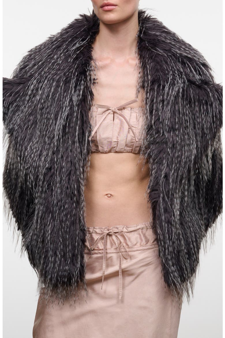 Soprano Faux Fur Jacket, Main, color, PORCUPINE QUILL