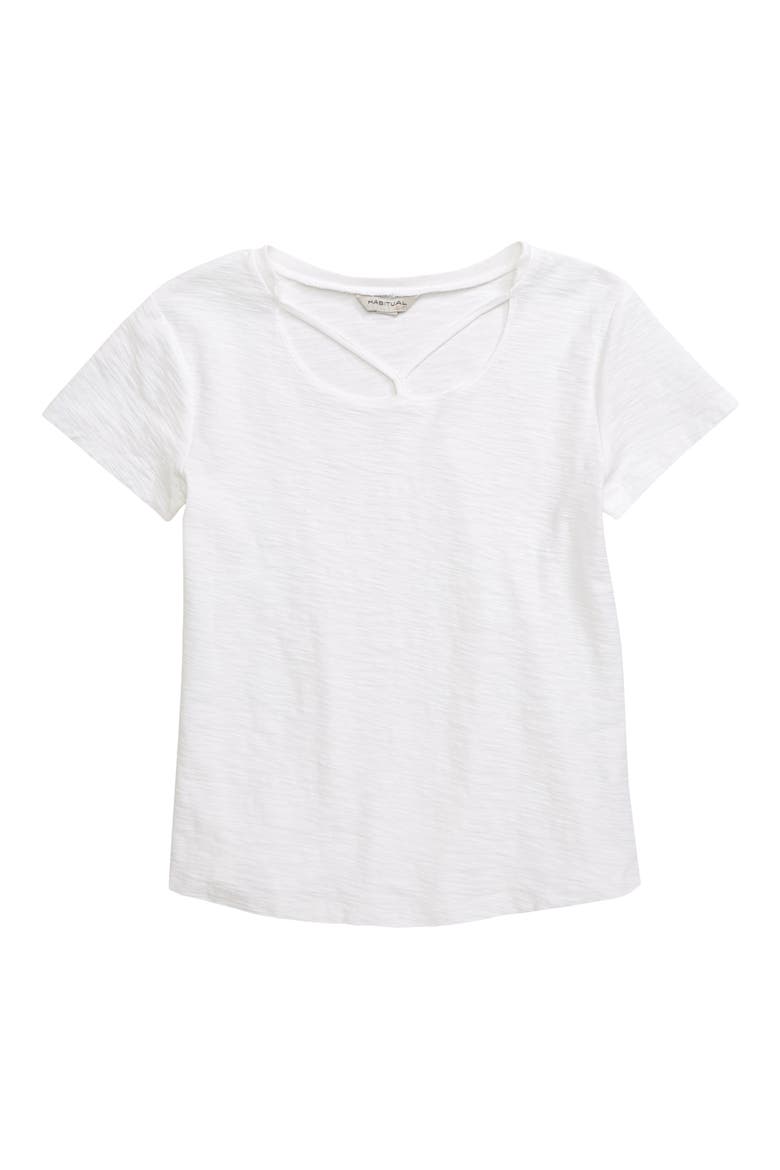 Kids' Trista Strappy Front Tee, Main, color, WHITE