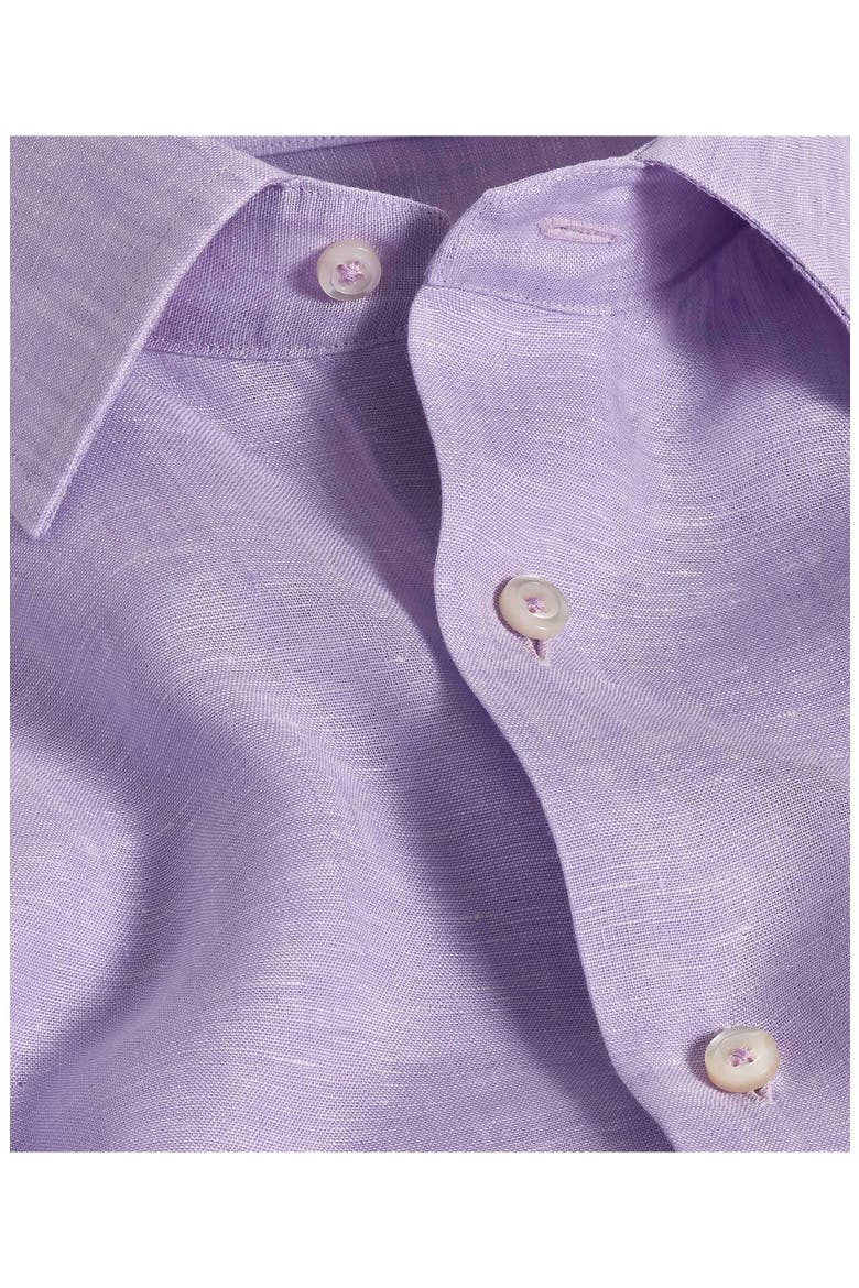 Trim Fit Linen Dress Shirt, Alternate, color, LILAC